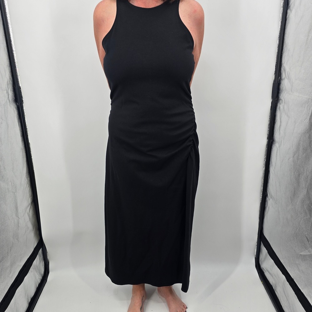 NEW A New Day Womens Ruched Side Sleeveless Maxi Dress Black Large NWT